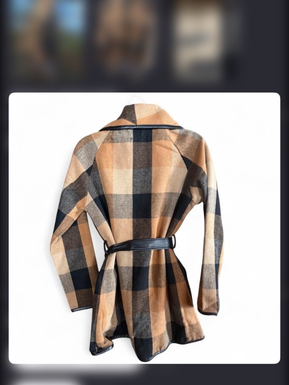 HOOEY Tulia Buffalo Plaid Belted Wrap Jacket M Western Cardigan NWOT $120 Retail - Picture 4 of 4
